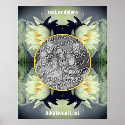 Lotus Water Lily Flower Creëer Uw eigen foto Poster (Voorkant)