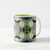 Lotus Water Lily Flower Creëer Uw eigen foto Tweekleurige Koffiemok (Voorkant rechts)