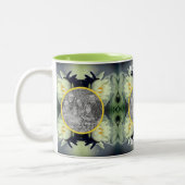 Lotus Water Lily Flower Creëer Uw eigen foto Tweekleurige Koffiemok (Links)