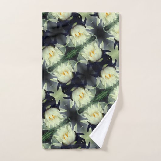 Lotus Water Lily Flower Pattern Bad Handdoek (Handdoek)