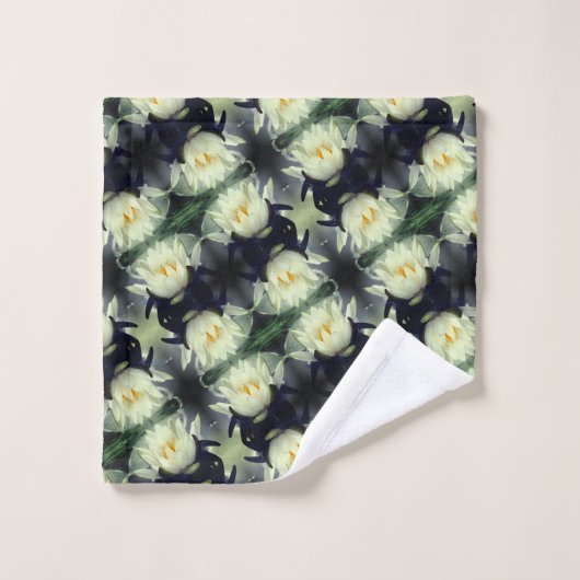 Lotus Water Lily Flower Pattern Bad Handdoek (Wasdoekje)