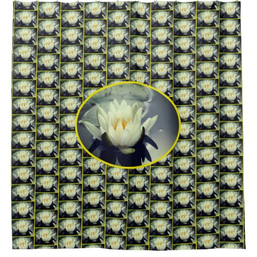 Lotus Water Lily Flower Pattern Douchegordijn (Voorkant)