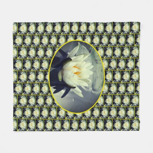 Lotus Water Lily Flower Pattern Fleece Deken (Voorkant (Horizontaal))
