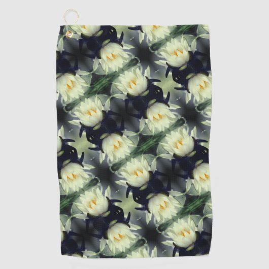 Lotus Water Lily Flower Pattern Golfhanddoek (Voorkant)