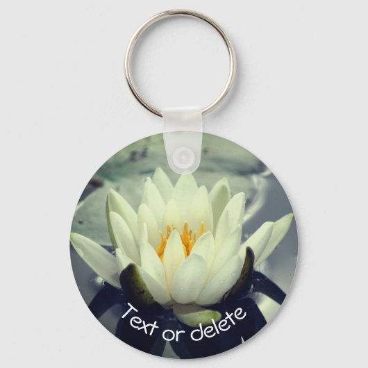 Lotus Water Lily Flower Personalized Sleutelhanger (Voorkant)