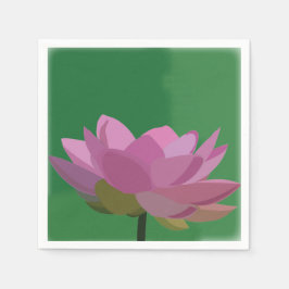 Lotus Water Lily Pink Flower Floral Servet