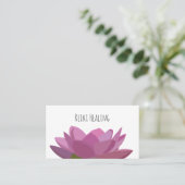 Lotus Water Lily Pink Flower Reiki Healer Visitekaartje (Staand voorkant)
