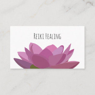 Lotus Water Lily Pink Flower Reiki Healer Visitekaartje