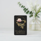 *~* Lotus Water Lily Yoga Mindfulness Glitter Visitekaartje (Staand voorkant)