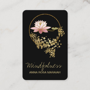 *~* Lotus Water Lily Yoga Mindfulness Glitter Visitekaartje