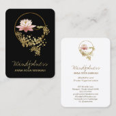 *~* Lotus Water Lily Yoga Mindfulness Glitter Visitekaartje (Voorkant / Achterkant)