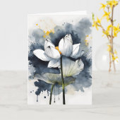 Lotus - Watercolor flowers Kaart (Gele Bloem)