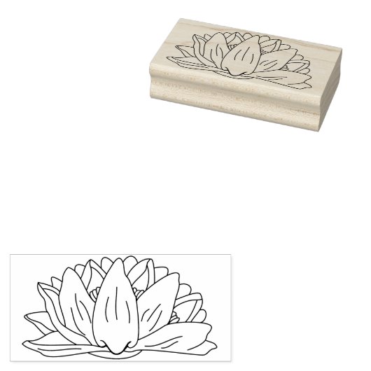 Lotus, Waterlelie, Bloemen, de Illustratie van de  Rubberstempel (Gestempeld)