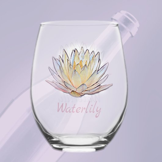 Lotus Waterlelie Bloesem Pastel Bloemen Wijnglas Zonder Voet