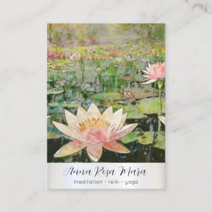 *~* Lotus Waterlelie Natuur Flowers QR AP67 Art Visitekaartje