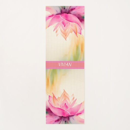 Lotus Waterverf Abstract Zen Design Yogamat (Voorkant)