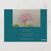 Lotus! Waterverf/kaart Briefkaart (Achterkant)