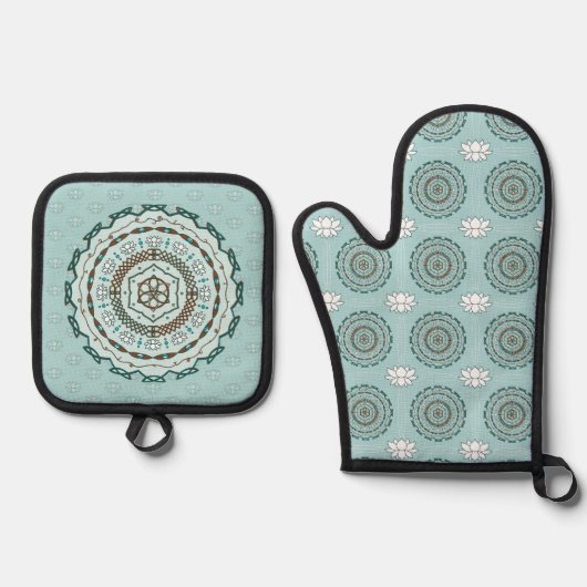 Lotus Weave Ovenwant & Pannenlap Set (Voorkant)