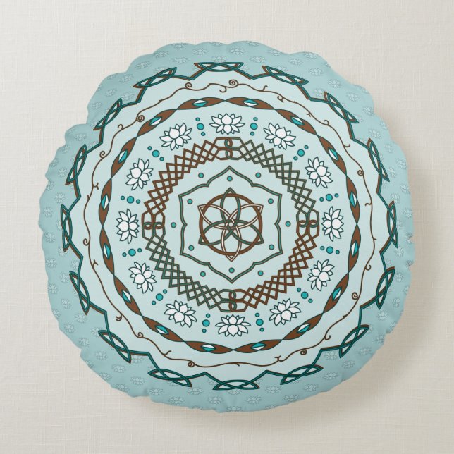 Lotus Weave Rond Kussen (Voorkant)