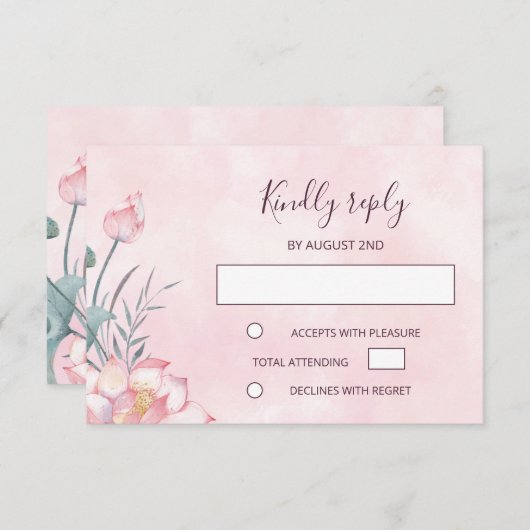 Lotus Wedding RSVP (Voorkant / Achterkant)