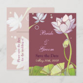 Lotus Wedding Save the Date Briefkaarten (Voorkant / Achterkant)