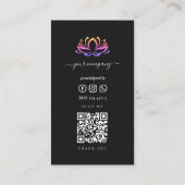 Lotus Wellness Spa Therapisten Cosmetologen QR Visitekaartje (Achterkant)