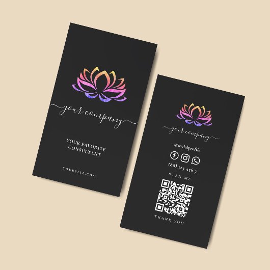 Lotus Wellness Spa Therapisten Cosmetologen QR Visitekaartje
