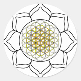 Lotus White2 Ronde Sticker