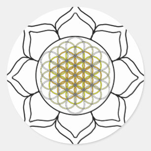 Lotus White2 Ronde Sticker