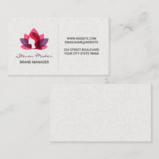 Lotus Woman | Achtergrond papierstructuur Visitekaartje (Voorkant / Achterkant)