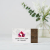 Lotus Woman | Marmer | Houtkorrels Visitekaartje (Staand voorkant)