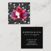 Lotus Woman | Trendy Floral Pattern Vierkante Visitekaartje (Voorkant / Achterkant)