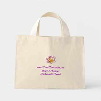 lotus, www.TimeToUnwind.com Yoga & MassageJackso.. Mini Tote Bag