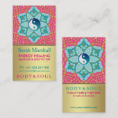Lotus Yoga Aqua Pink Gold Visitekaartje (Voorkant / Achterkant)