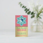 Lotus Yoga Aqua Pink Gold Visitekaartje (Staand voorkant)