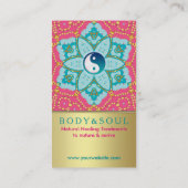 Lotus Yoga Aqua Pink Gold Visitekaartje (Achterkant)