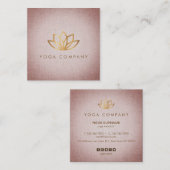Lotus Yoga Instructor Brown Square Visitekaartje (Voorkant / Achterkant)