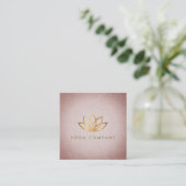 Lotus Yoga Instructor Brown Square Visitekaartje (Staand voorkant)