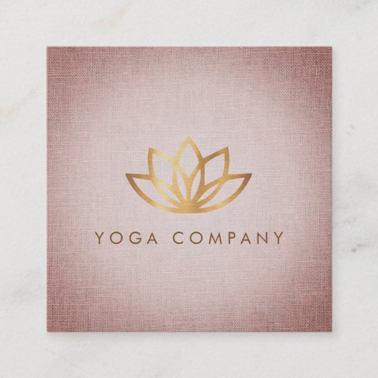 Lotus Yoga Instructor Brown Square Visitekaartje (Voorkant)