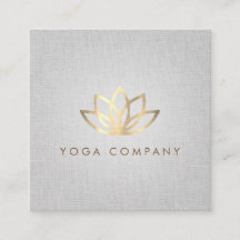 Lotus Yoga Instructor Gray Square Visitekaartje
