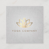 Lotus Yoga Instructor Gray Square Visitekaartje (Voorkant)