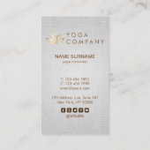 Lotus Yoga Instructor Gray Verticaal Visitekaartje (Achterkant)