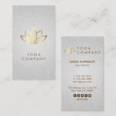 Lotus Yoga Instructor Gray Verticaal Visitekaartje (Voorkant / Achterkant)