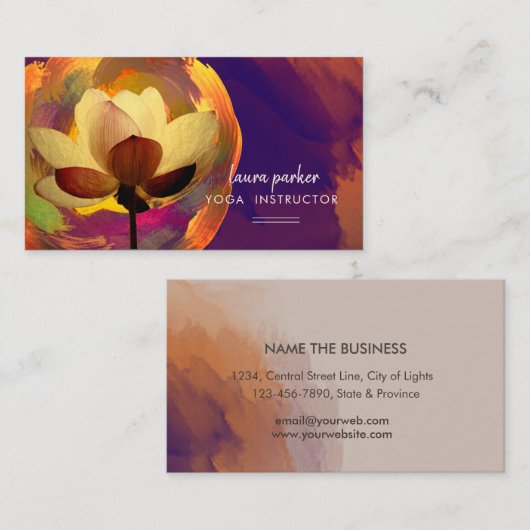 Lotus Yoga Instructor Meditation Zen Paint Visitekaartje (Voorkant / Achterkant)