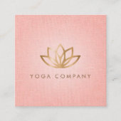 Lotus Yoga Instructor Pink Square Visitekaartje (Voorkant)