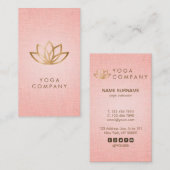 Lotus Yoga Instructor Roze Verticaal Visitekaartje (Voorkant / Achterkant)