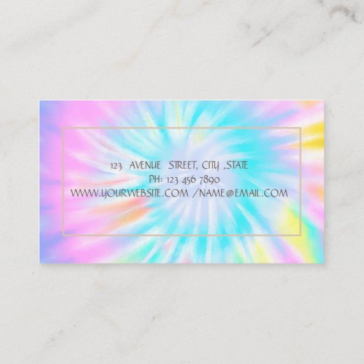 Lotus Yoga Instructor Tie Dye Visitekaartje (Achterkant)