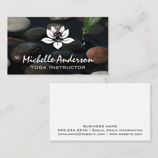 Lotus Yoga Logo | Stenen in Vijver Visitekaartje (Voorkant / Achterkant)