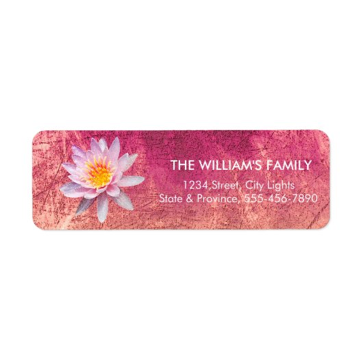 Lotus Yoga Meditation Floral Black Return Labels (Voorkant)