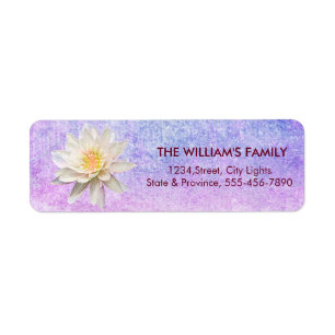 Lotus Yoga Meditation Floral Paars Return Labels